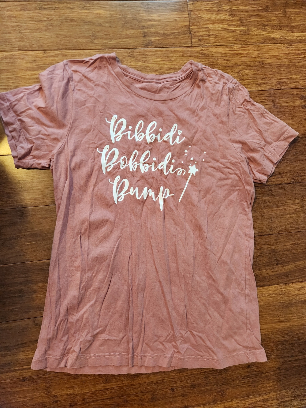 Maternity Short Sleeve Disney Cinderella Bibbidi Bobbidi Bump Tee Shirt, Medium